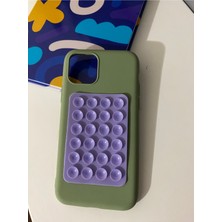 Pulinin Dükkanı Iphone 13/14 Uyumlu Rubber Renkli Silikon Kılıf ve Vantuzlu Telefon Tutucu