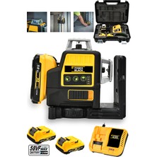 Power Black 360° 12 Köşe Otomatik Hizalamalı Lazer Metre Hizalama Yeşil Çizgili Lazer Hizalama