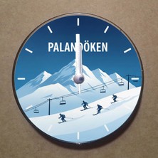 Bsb Palandöken Temalı Magnet Saat Buzdolabı Süsü Duvar Saati 10,5cm MS1058