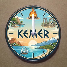 Bsb Kemer Temalı Magnet Saat Buzdolabı Süsü Duvar Saati 10,5cm MS2027