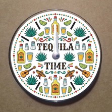 Bsb Tekila Temalı Magnet Saat Buzdolabı Süsü Duvar Saati 10,5cm MS9006