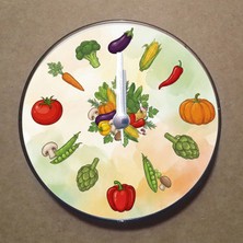 Bsb Sebzeler Temalı Magnet Saat Buzdolabı Süsü Duvar Saati 10,5cm MS9013