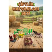 Craftivio Eğitici Çiftlik Hayvanları Oyun Seti - 20 Parça Oyuncak Hayvan Figürleri, Ağaç