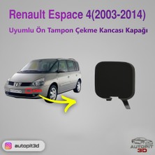 AutoPit 3D Renault Espace 4(2003-2014) Uyumlu Ön Tampon Çeki Demiri Kapağı