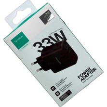 TECHSON 33W Type-C Hızlı Şarj Adaptörü Şarj Başlığı Siyah S11AC33S