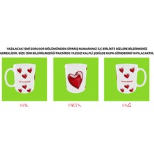 Sevglililer Gününe Özel Kırmızı Kalpli Isim Yazılabilen Kupalar