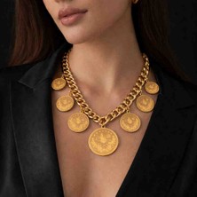 Mira Altın Kaplama 7 Si Bir Arada  Reşat Zincir Kadın Kolye