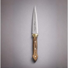 Argeus Çift Ağızlı Çerkez Bıçağı - Deri Kılıflı - Ahşap Sap - Küçük