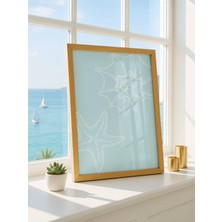 Fuart.Co Mavi Çizgiler Dijital Baskı Poster (Çerçevesiz)Sea World Poster Serisi Sefu