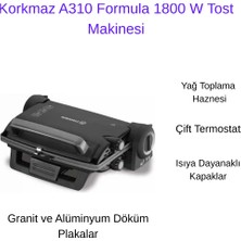 Korkmaz Formula Tost Makinası Siyah Gri