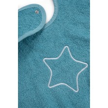 Uygun Bebe Yıldız Nakışlı Bebek Önlüğü Mavi Havlu Önlük 27x37cm