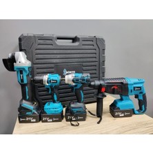 Börth 4'lü Çalışma Seti Darbeli Matkap-Taşlama-Şarjlı Matkap-Darbeli Somun Sıkma