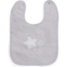 Uygun Bebe Yıldız Nakışlı Bebek Önlüğü Gri Havlu Önlük 27x37cm