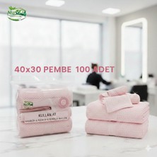 Kullan At Pembe Renk 40X30 Manıkür Pedıkür ve Hijyen Havlusu 100 Adet