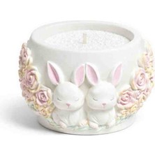 Yo&Ma Inci Tozu Mumlu Dekoratif Saksı – Tavşan Figürlü