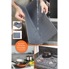 Bayev Antrasit Bulaşık Matı Büyük Boy 44 x 33 cm Silikon Bulaşık Kurutma Matı Bulaşıklık Bulaşık Altlığı