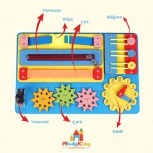 Mindy Kidsy MindyKidsy Montessori Aktivite ve Öğrenme Panosu Eğitici 30X20 Geliştirici Ahşap Oyuncak Tahtası