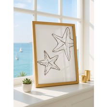 Fuart.Co Iki Denizyıldızı Dijital Baskı Poster (Çerçevesiz)Sea World Poster Serisi Sefu