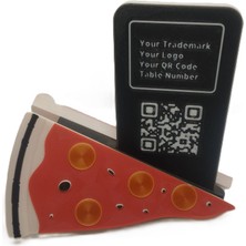 Mottopi Qr Menü Standı Pizza Dilim / Dijital Menü Modern Stand,qr Menü Masaüstü Standı - 10  Adet