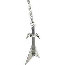 Mira Metallica Gitar Figürlü Metal Kolye – Unisex Rock Tarzı Aksesuar