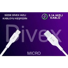 Divex 3.1A Micro USB Hızlı Şarj Data Kablosu 1 Metre DC-110