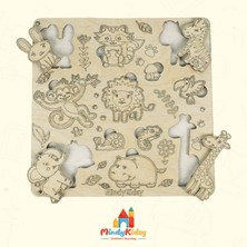 Mindy Kidsy Ahşap Hayvan Figürlü Doğal Yapboz | Montessori Eğitici Puzzle Oyuncağı