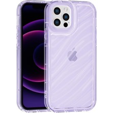 Vissona iPhone 12 Pro Uyumlu Telefon Kılıfı Kamera Çıkıntılı Kabartmalı Parlak Desenli Darbe Emici Silikon Kılıf