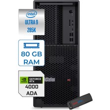 Lenovo Thinkstation P3 Tower Gen2 Intel Core Ultra 9 285K 80GB 4tb SSD 20GB/RTX4000 750W Platinum Windows 11 Pro Masaüsüt Iş Istasyonu 30HT006QTRP28 + Zettausb