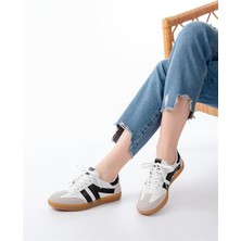 Sibel Gürel M-1004 Beyaz Bağcıklı Termo Taban Günlük Kadın Spor