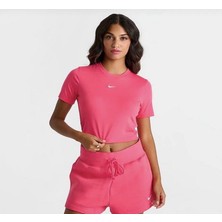 Nike Sportswear Essential Slim-Fit Cropped Short-Sleeve Pembe Kadın T-Shirt FB2873-629