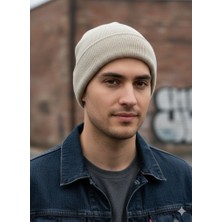 Lunaknit Bej Düz Bere Unisex | Yumuşak Dokulu Triko Bere | Günlük Kullanım Kışlık Bere