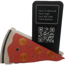 Mottopi Qr Menü Standı Pizza Dilim / Dijital Menü Modern Stand,qr Menü Masaüstü Standı - 1 Adet