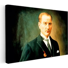Tablofest Yatay Kanvas Tablo Atatürk Madalyalı Resim Sanatı Atatürk Tablosu Ev Ofis Duvar Dekoru