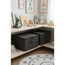 Luxway Home Antrasit 2'li Set Çok Amaçlı Baza ve Dolap Içi Düzenleyici Kutu Hurç 35X42X23 cm