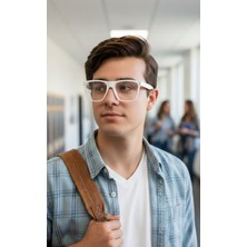 Modalucci Beyaz Mavi Işık Korumalı Ünisex Trend