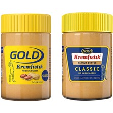 Gold Polmak Gold Fıstık Ezmesi Classic ve Şekersiz 340 gr 2 Li Paket