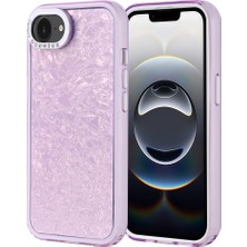 iPhone 16E Kılıf Taşlı Tasarımlı  Stsr Kapi Kapak - Lila