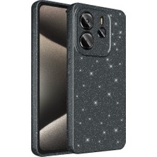 Redmi Note 14 5g Kılıf Kamera Korumalı Simli Lüks Stsr Koton Kapak - Siyah