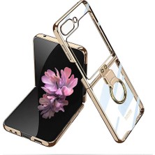 StilStoreTr Galaxy Z Flip 6 Kılıf Stsr Yüzüklü Kıpta Kapak-Gold
