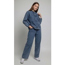 Pantulux Kız Çocuk Kapüşonlu Kot Takım Denim Ikili SET-AÜT-0041-9037