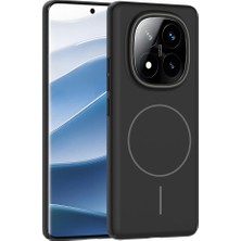 StilStoreTr Redmi Note 14 Pro Plus Kılıf Magsafe Şarj Özellikli Stsr Ruby Silikon Kapak - Siyah