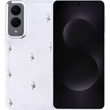 Galaxy S25 Edge Kılıf Airbag Tasarımlı Simli Şeffaf Stsr Kutup Kapak - Lale