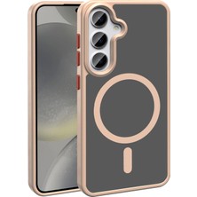 StilStoreTr Galaxy S25 Kılıf M-Safe Şarj Özellikli Mat Arka Yüzey Stsr Sio Kapak - Rose Gold