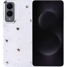 StilStoreTr Galaxy S25 Edge Kılıf Airbag Tasarımlı Simli Şeffaf Stsr Kutup Kapak - Yıldız