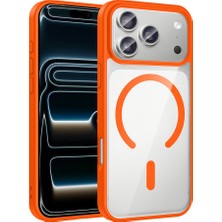 iPhone 17 Pro Kılıf M-Safe Wireless Şarj Özellikli Silikon Stsr Ege Kapak - Turuncu