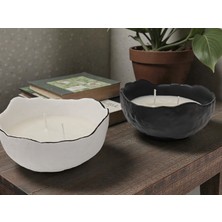 Artnest Amber Kokulu İki Fitilli Mum, Siyah Beyaz Modern Tasarım, Hediyelik, Özel Günler