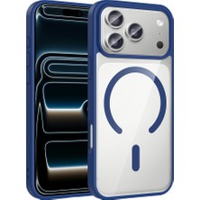 iPhone 17 Pro Kılıf M-Safe Wireless Şarj Özellikli Silikon Stsr Ege Kapak - Lacivert