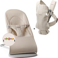 Babybjörn 2'li Set Oyuncaklı Balance Soft Woven Jersey Üçlü Kumaş Ana Kucağı & Kanguru Mini 3D Jersey Light Beige