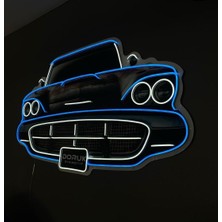 Neonled Klasik Araba Baskılı Dekoratif Neon ( 111X61 cm )