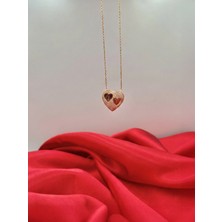 Kişiselleştirilebilir 925 Ayar Gümüş Taşlı Kalp Kolye – Harf Detaylı | Silveria Jewels
